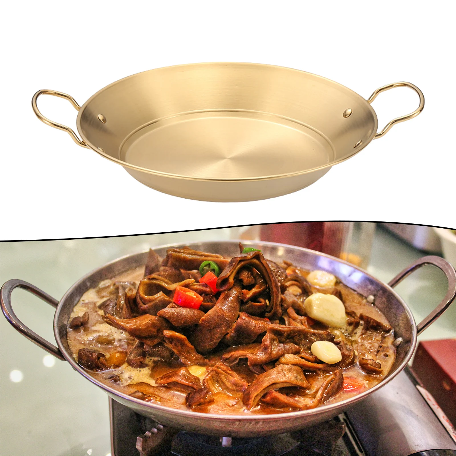 

TQH Seafood Troop Pot Fast Heating Household Double Ear Kitchen Cookware Korean Ramen Pot Instant Noodle Pot for Home Kitchen