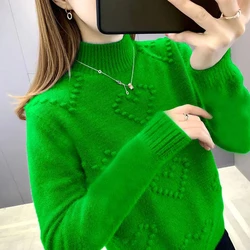 Women Sweater 2023 Autumn Winter Korean Pullover Basic Tops Casual Soft Turtleneck Knitted Sweaters Long Sleeve Jumper Soft Warm