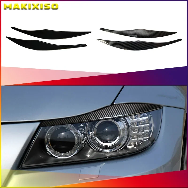 

ABS Gloss Black Headlight Eyebrows Eyelid For BMW 3 Series E90 E91 2005 2006 2007 2008 2009 2010 2011 Sedan / Touring Stickers