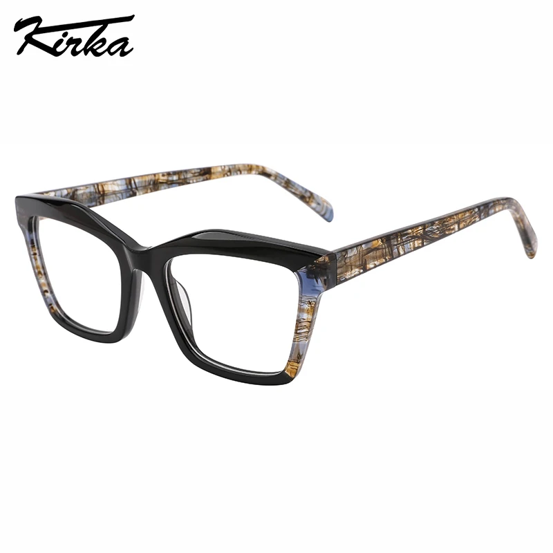 

Kirka Female Acetate Cat Eye Pattern Laminating Optical Frames Prescription Lens Pattern Temples Glasses WD4274