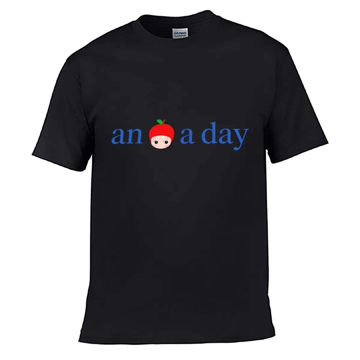 An Apple A Day Kawaii Girl Face Illustration short-sleeved T-shirt