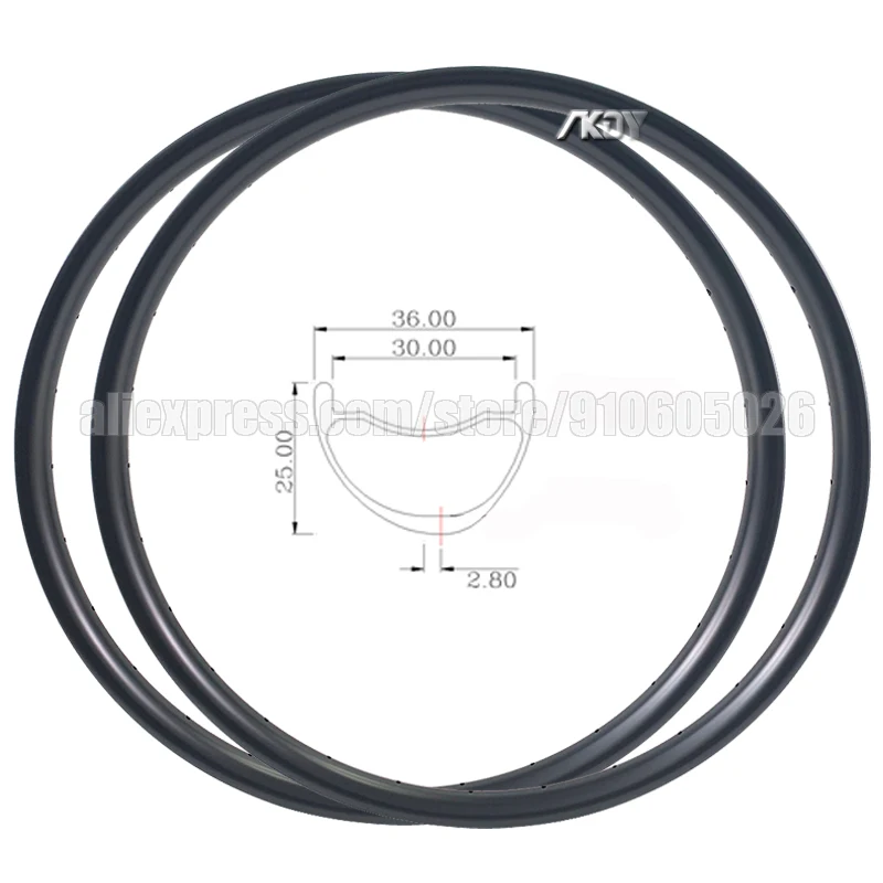 355g Lightweight Carbon Mountain Bicycle Rims 27.5