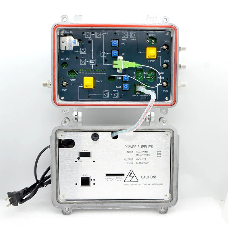 

Оптический приемник FTTH CATV, оптический узел 110 В, американский источник питания, 4-ходовой выход 106dBuV, уличный Водонепроницаемый высокого качества с AGC