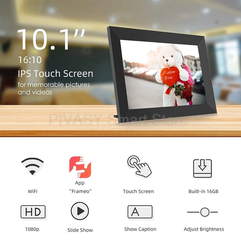 New Digital Photo Frame Frameo Cloud Photo Frame Smart Touch 10.1 Inch WiFi Photo Frame 800x1280 Resolution Android 8.1 System