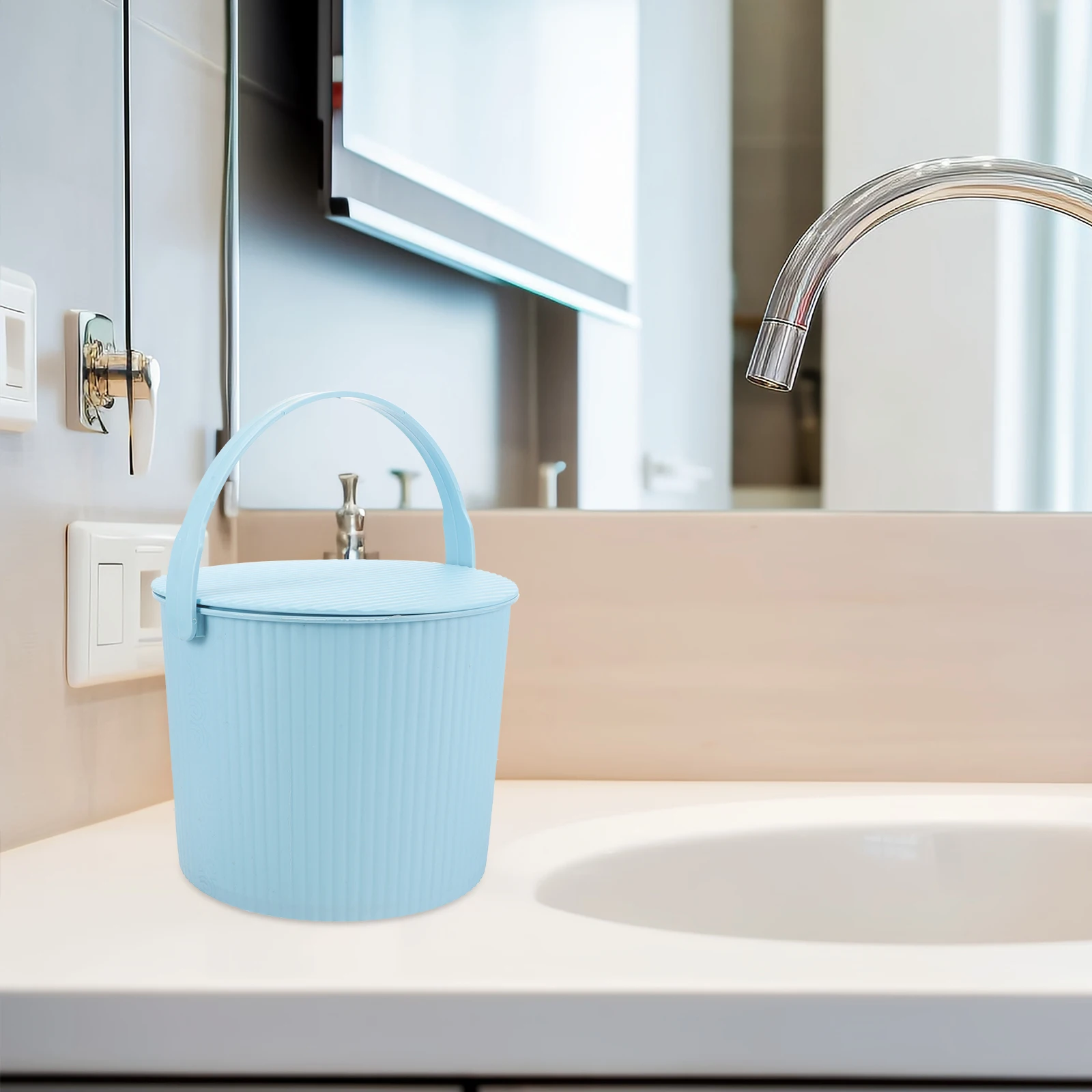 

Plastic Storage Bucket Lid Small Size Blue Round Tub H Laundry Barrel Bins Tubs Basket Storage Boxes Home ganization Toys