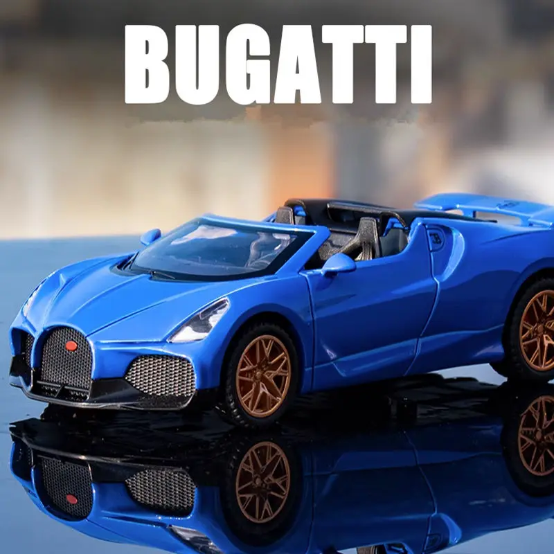 1:32 Bugatti Mistral W16 Alloy Sports Car Model Diecasts & Toy Vehicles Metal Racing Car Model Simulation Sound Light Kids Gifts