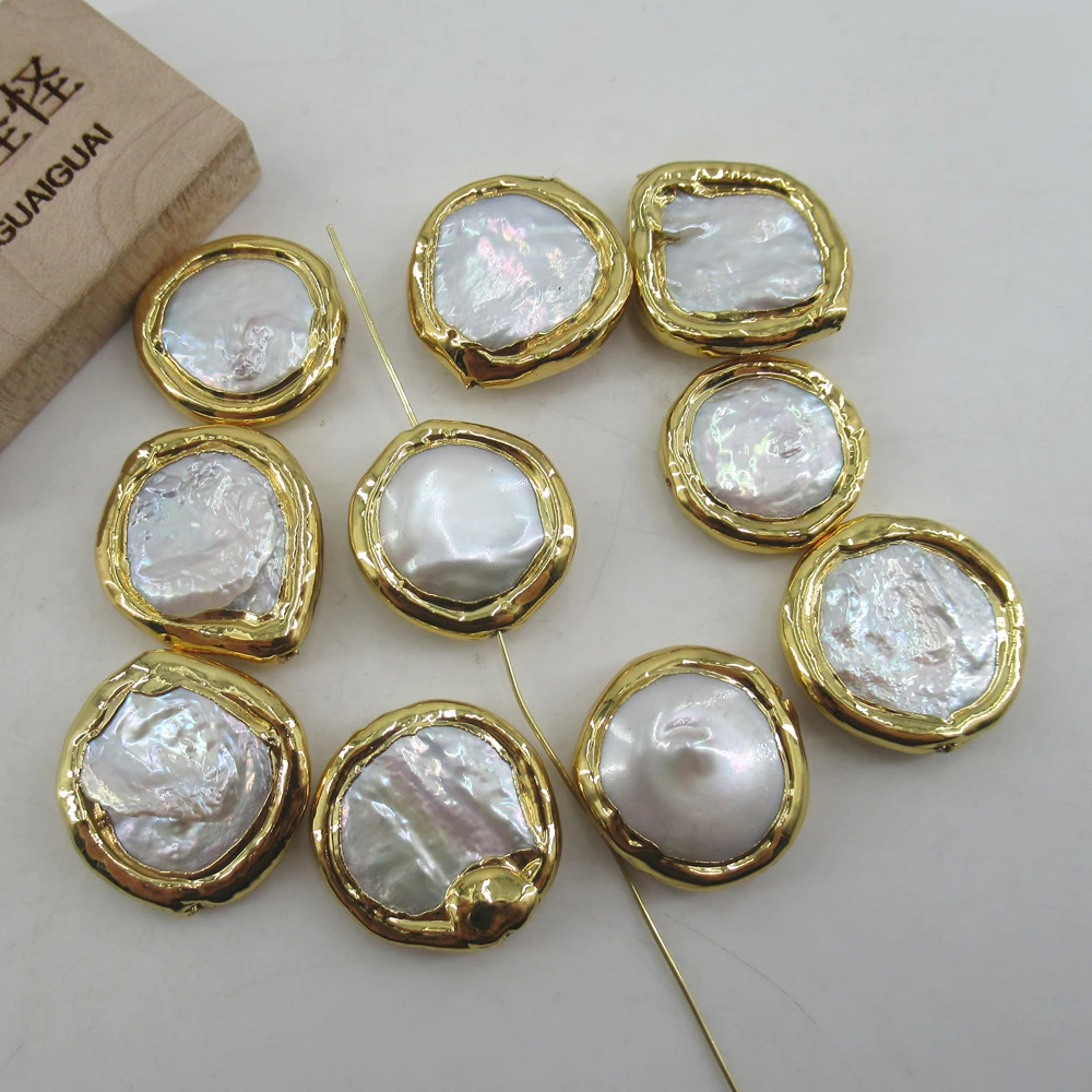 

APDGG 10 Pcs Cultured White Pearl Spacer Beads Jewelry making accessories