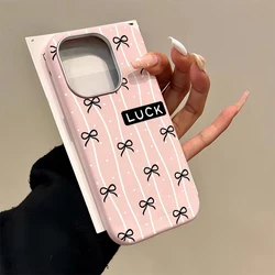 Simple Stripe Bow-knot Soft Case For OPPO A16K A3X A38 A54 A60 A57 A58 A16 A15 A17 A3 A5s A12 A7 A18 A17K Reno 12F 11 8T 12 Pro