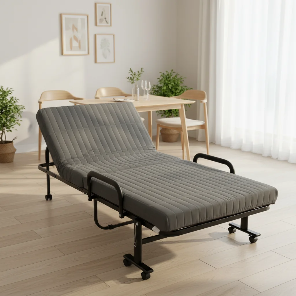 

Custom Portable Foldable Recliner Bed Modern Design Office Chair Metal Frame PU Leather Upholstery Living Room School