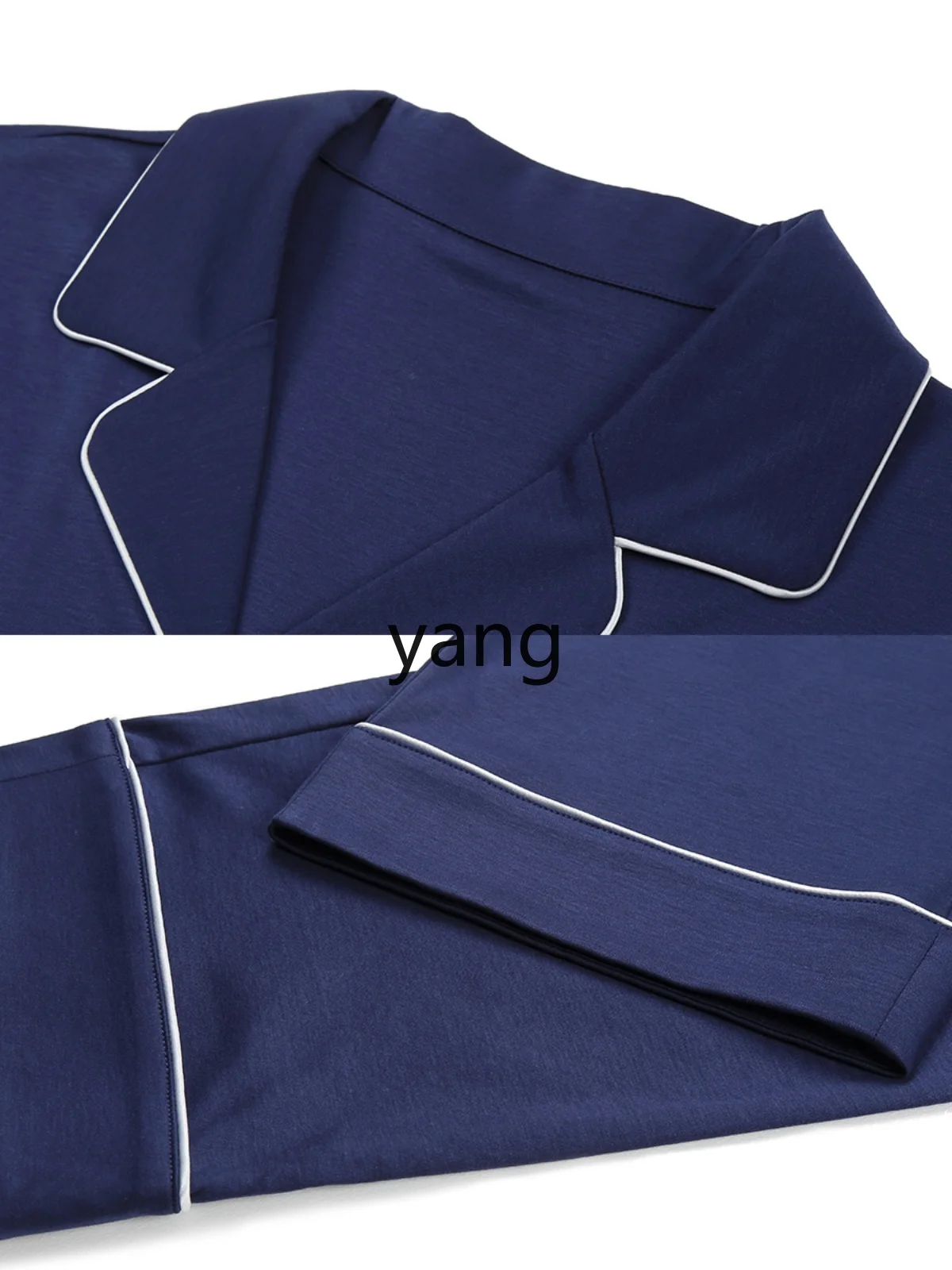 LMM pure cotton couple men's and women's loungewear suit comfortable contrasting color small lapel