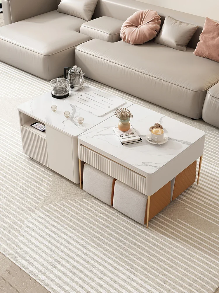 Kung fu tea table TV cabinet combination modern simple dining table integrated dual-use living room home