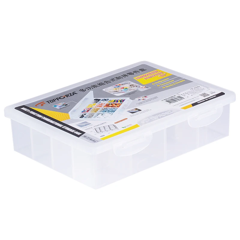 TOPFORZA Plastic Storage Box Abjustable Grids Small Component Jewelry Spareparts Button Storage CaseMini Parts Container