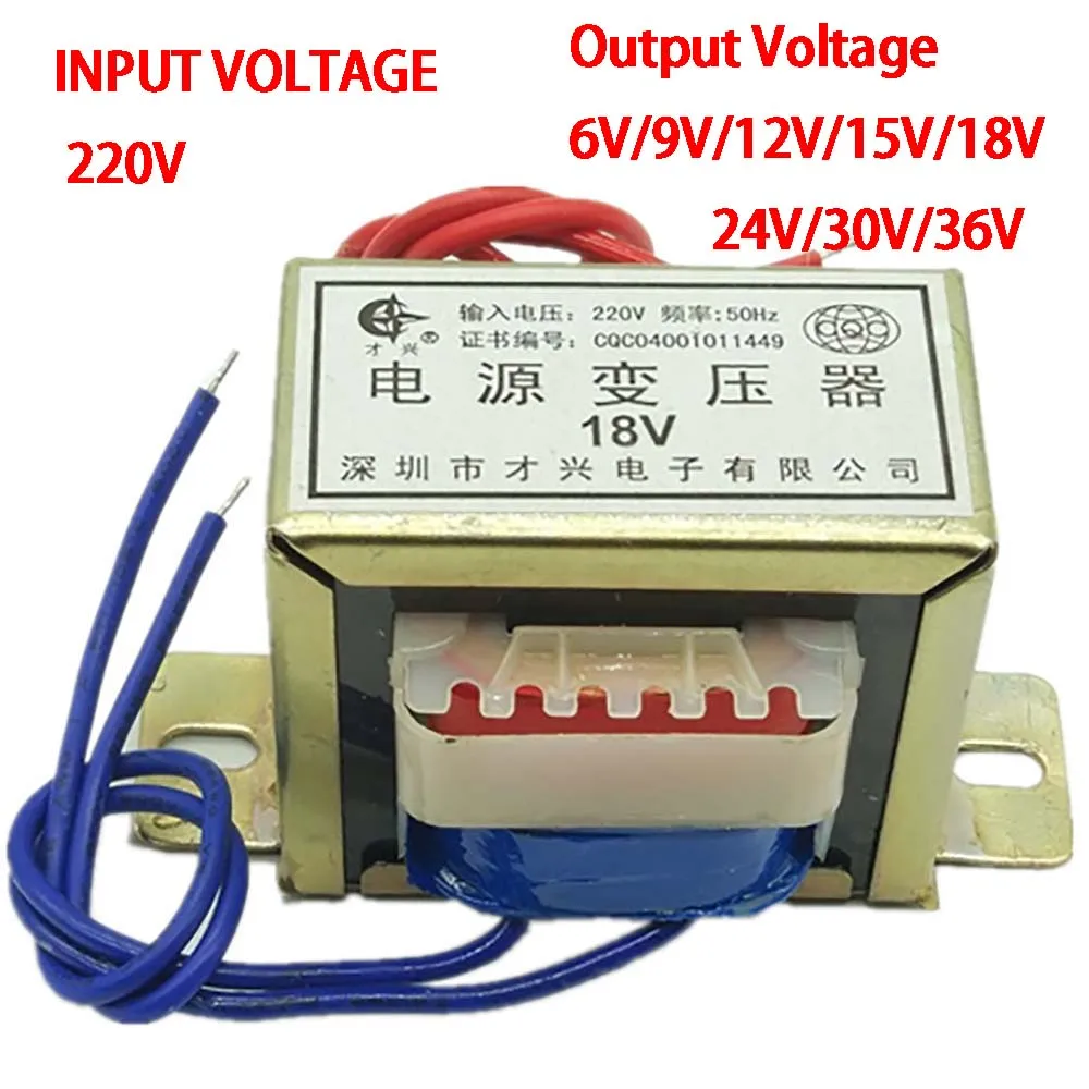 AC 220 to AC 6V 9V 12V 15V 24V 36V Output Voltage 2W DB-2VA EI35 Copper Core 50Hz Single/Output Voltage Copper Power Transformer