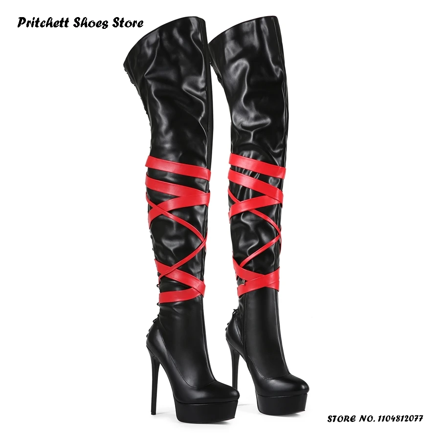 

Женские сапоги до бедра на платформе, сексуальная обувь для клубов в европейском и американском стиле, весна-осень 2023, сапоги выше колена больших размеров