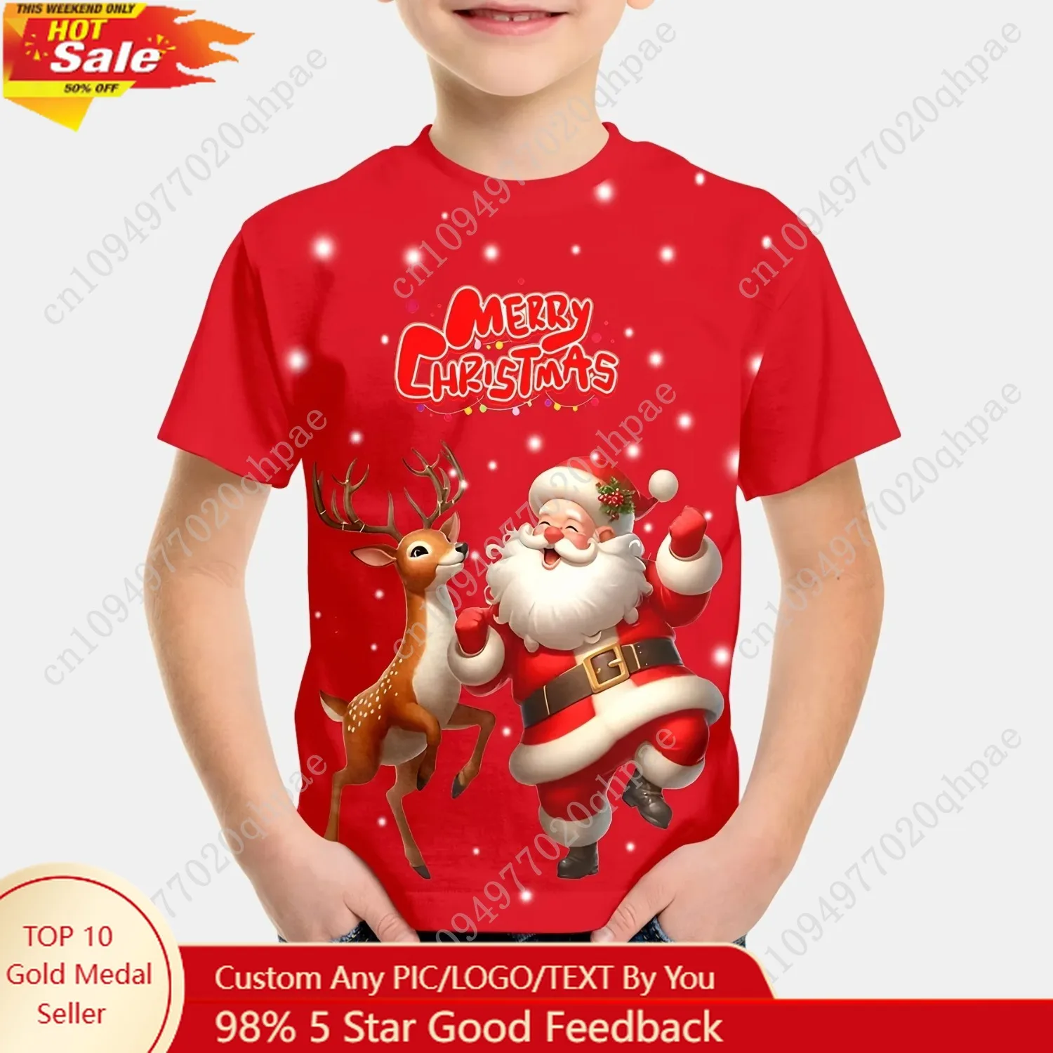 

Kids Clothes Cartoon Christmas Santa Claus T Shirt Casual Short Sleeve T Shirts for Boys Girls 2-10y Christmas Gift for Children