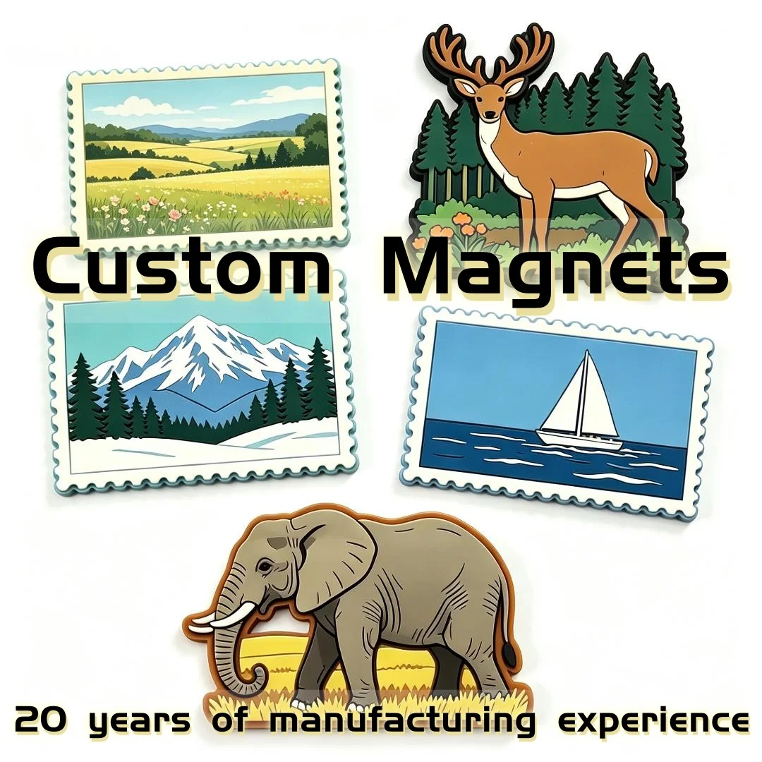 Custom Stamp Fridge Magnet Personalized 3D Animal & Scenery Refrigerator Sticker Travel Souvenir Decor