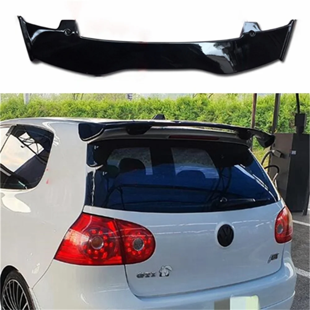 For Volkswagen Golf 5 MK5 Gti R20 03-08 Spoiler ABS Plastic Carbon Fiber Look Hatchback Roof Rear Wing Body Kit Accessories