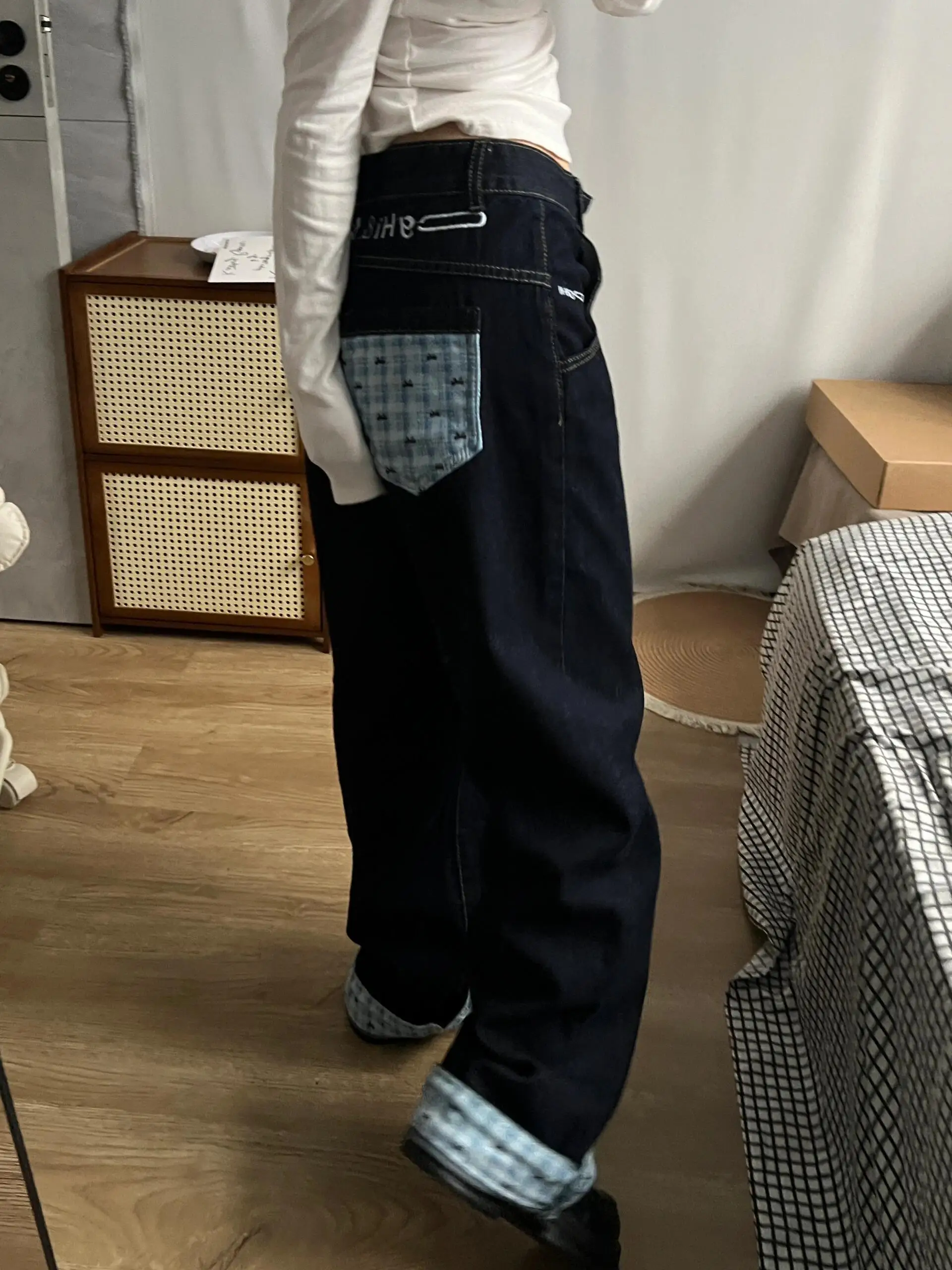 Y2K Vintage High Waist Harajuku Loose Jeans Pants Korean Fashion Women's Grunge Wide Leg Oversized Denim Trouser Female Clothes