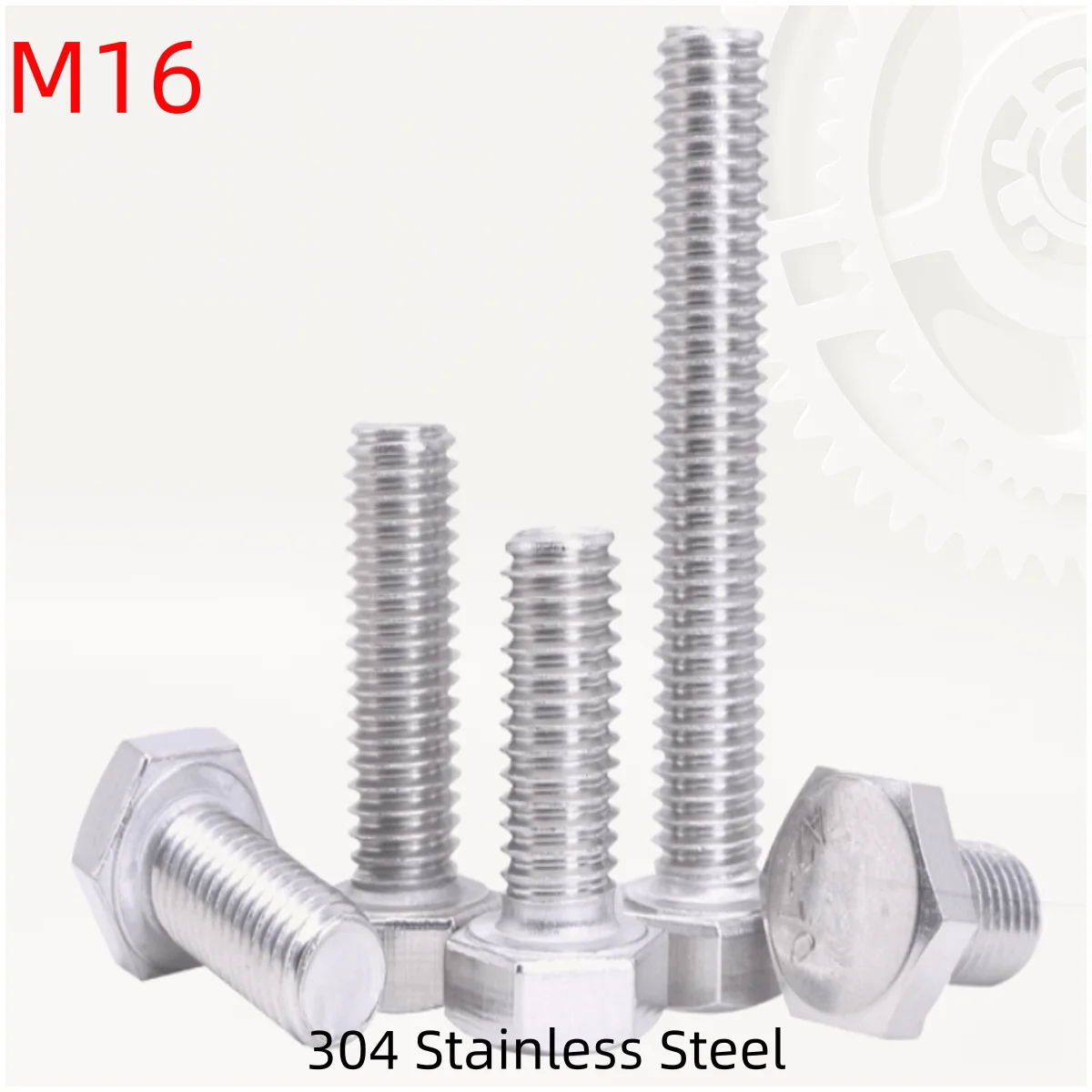 M16 A2 304 Edelstahl Sechskantschrauben mit Vollgewinde Sechskantschrauben DIN 933