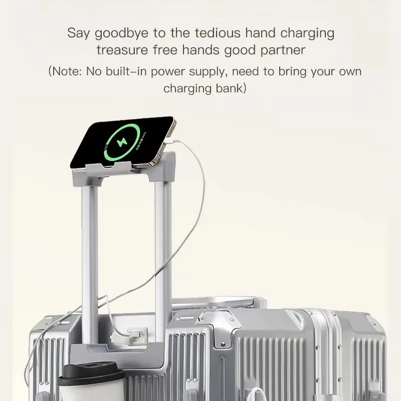 حقيبة سعة كبيرة السفر المتداول الأمتعة 20/24/26 بوصة الألومنيوم الإطار حقيبة المرأة موضة حقيبة تروللي بعجلات مع شحن USB #5