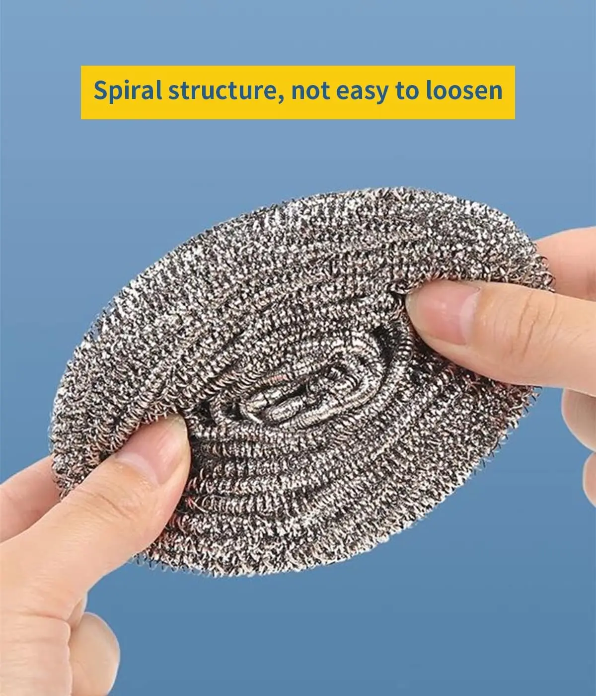 6 قطع من أجهزة تنظيف الصوف الفولاذية - وسادات تنظيف مرنة لتنظيف الأطباق والأواني والمقالي والشوايات والمغاسل وفرشاة تنظيف الأطباق #3