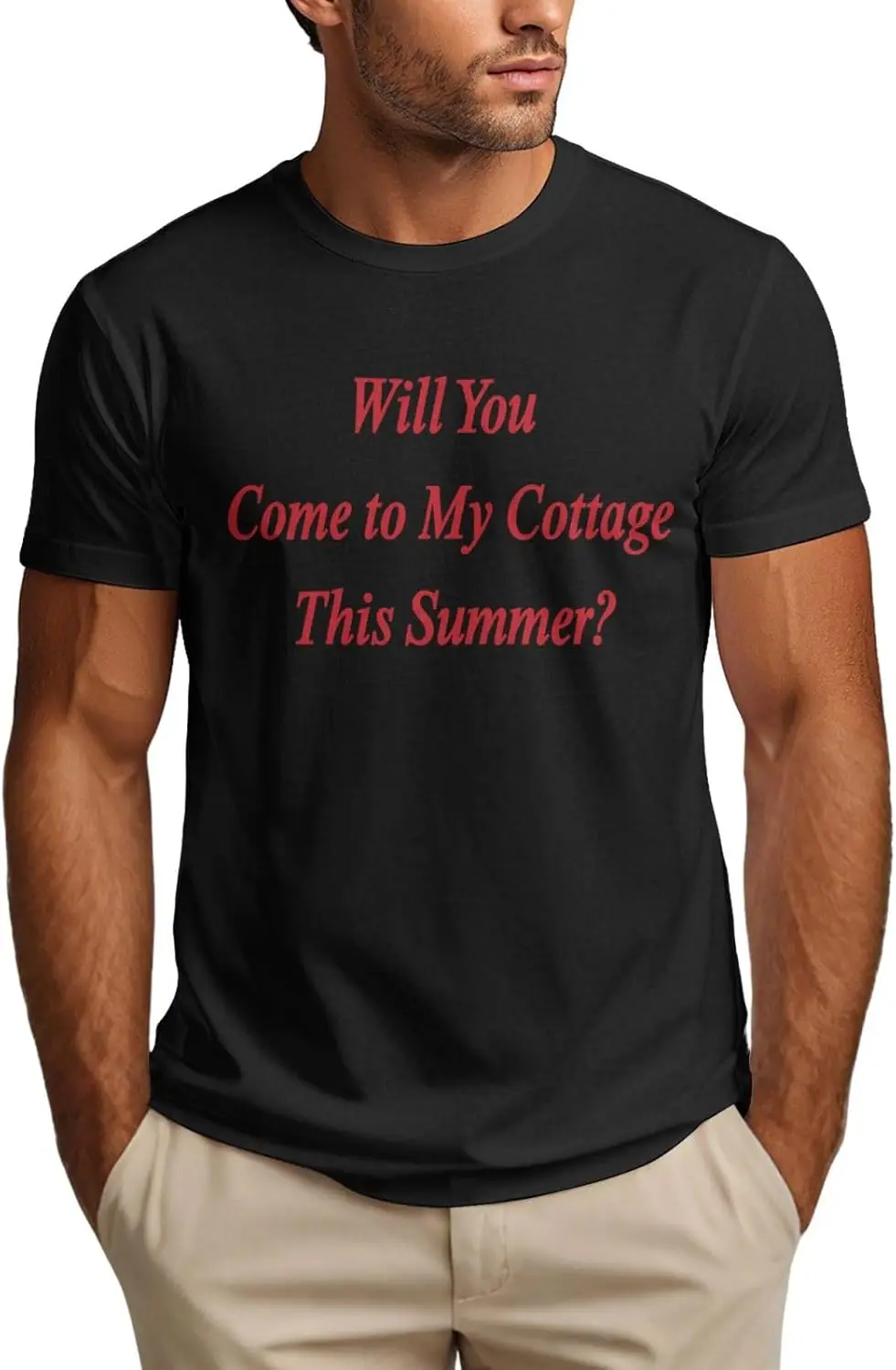 

Will You Come to My Cottage This Summer Hats Funny Mens T-Shirt