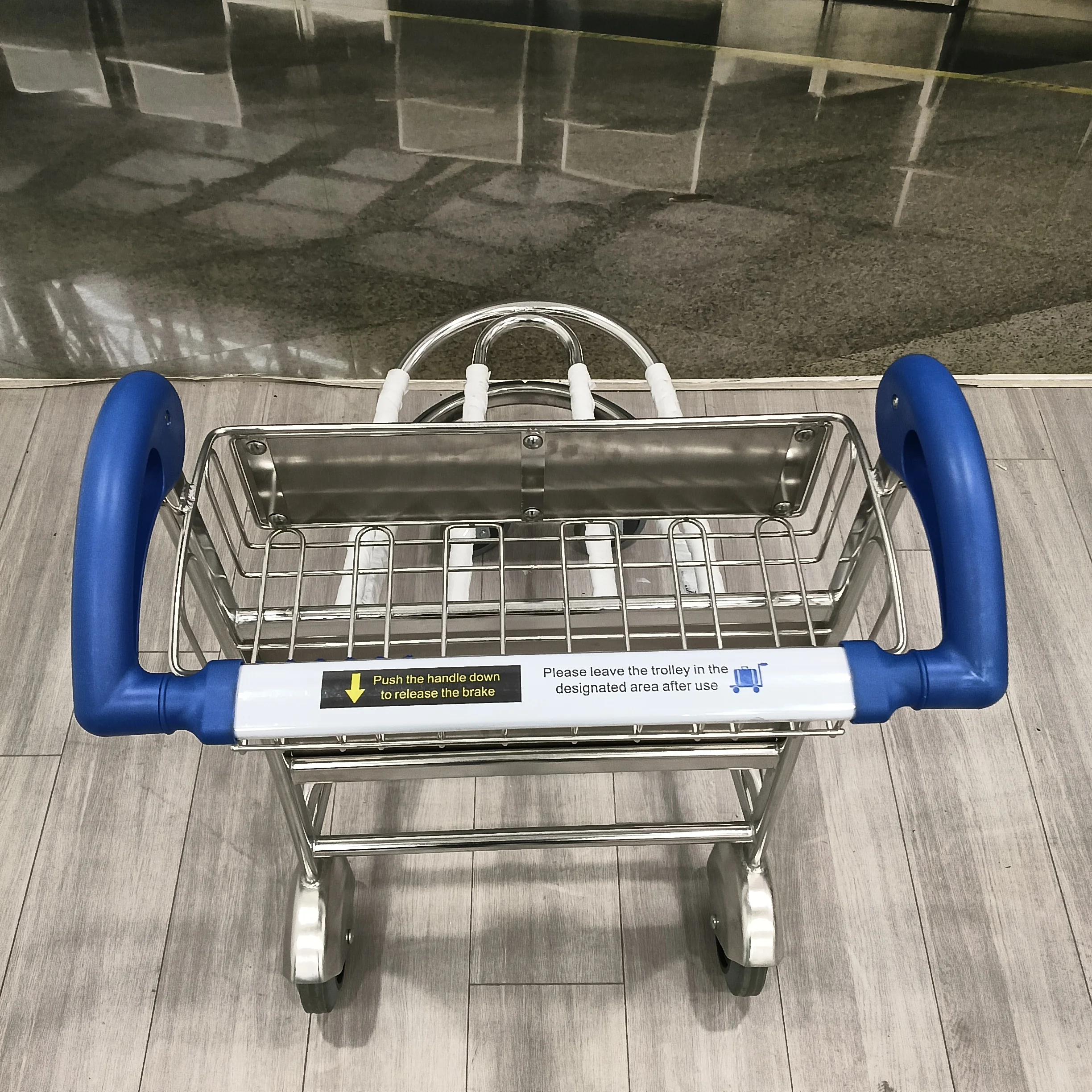 4 Wheels Stainless Steel Airport Baggage Cart For Sale