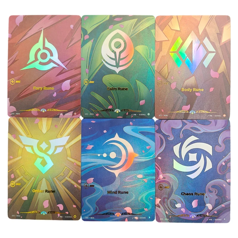 

Proxy Riftbound League of Legends Spiritforged SFD Alt Art Calm Fury Order Mind Chaos Body Runes Collection Tcg Game Card