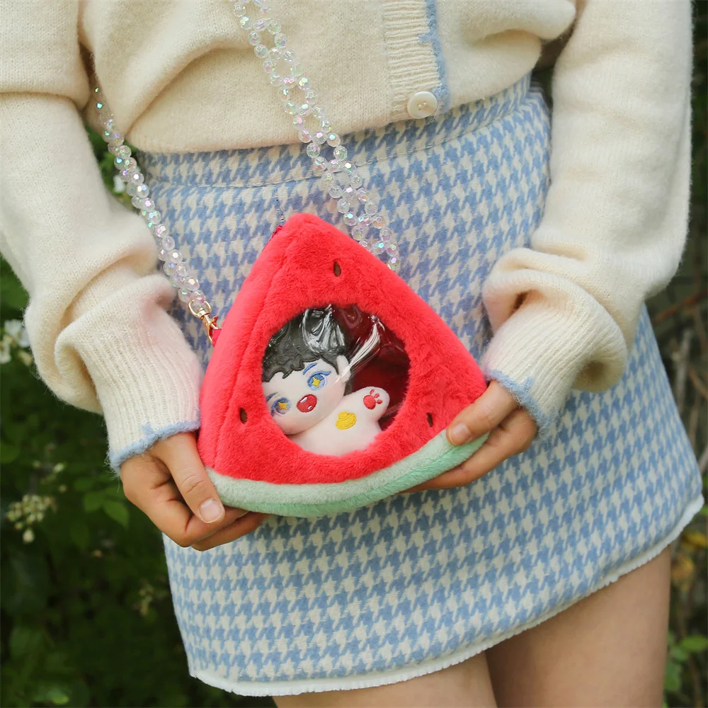 Original Fruit Apple Peach Strawberry Shouder Bag 10cm Doll Bag Cross Body Transparent Bags Accessory YYQ C