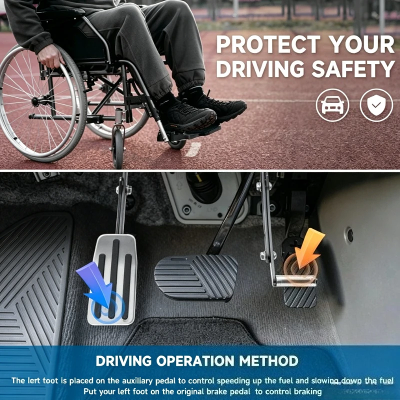 Factory Direct Disabled Left Foot Control Brake and Accelerator Pedal Left Foot Transfer Pedal Left Foot Extension Assist