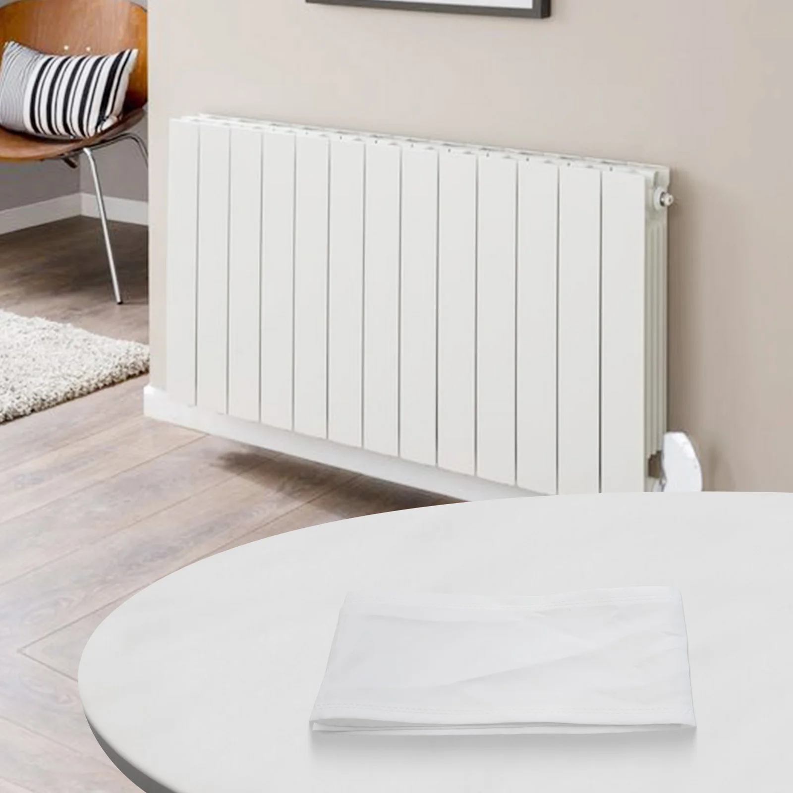 Decorative Radiator Pad Aesthetic and Practical Elegant White Fabric Radiator Dust Protector Featuring Strong Magnet Fixing