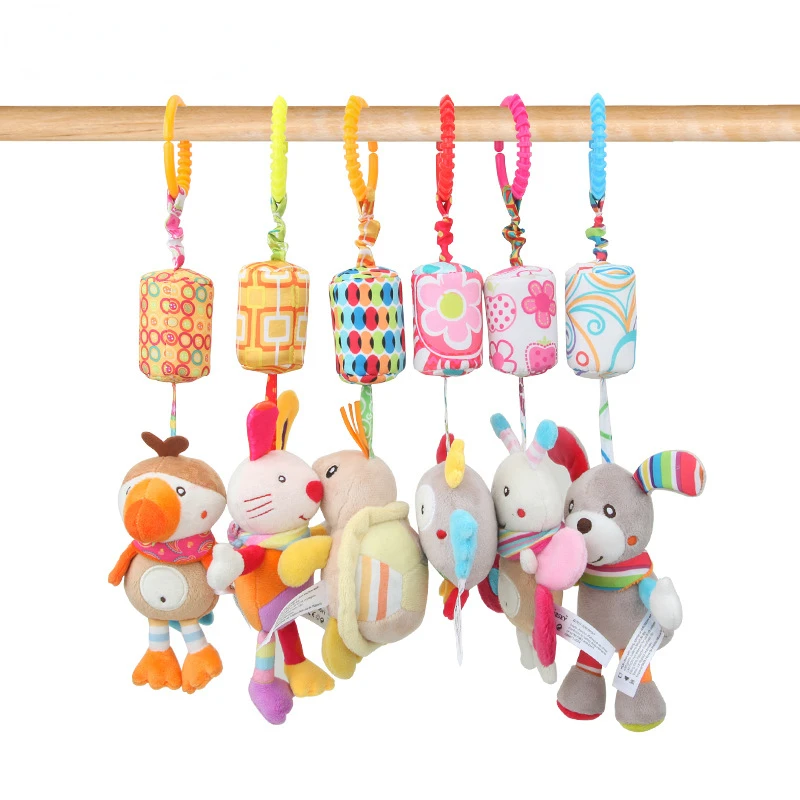 

Baby Toy Plush Bed Hanging Pendant Baby Plush Cute Cartoon Animal Wind Chime Stroller Hanging Teether Stroller For Newborn Gifts