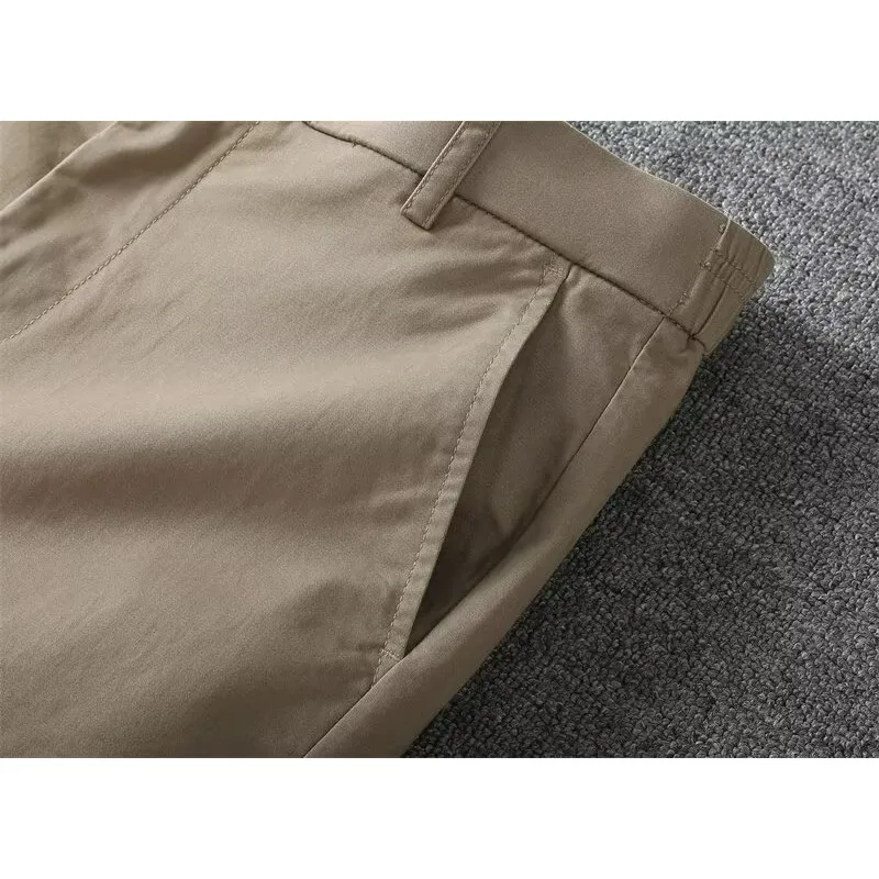 KIDWHXR Herren-Shorts, Sommer, schlicht, einfarbig, hohe Taille, gerade geschnittene Shorts, elastische Taille, lockere Sport-Freizeit-Shorts für Herren – Detail 12