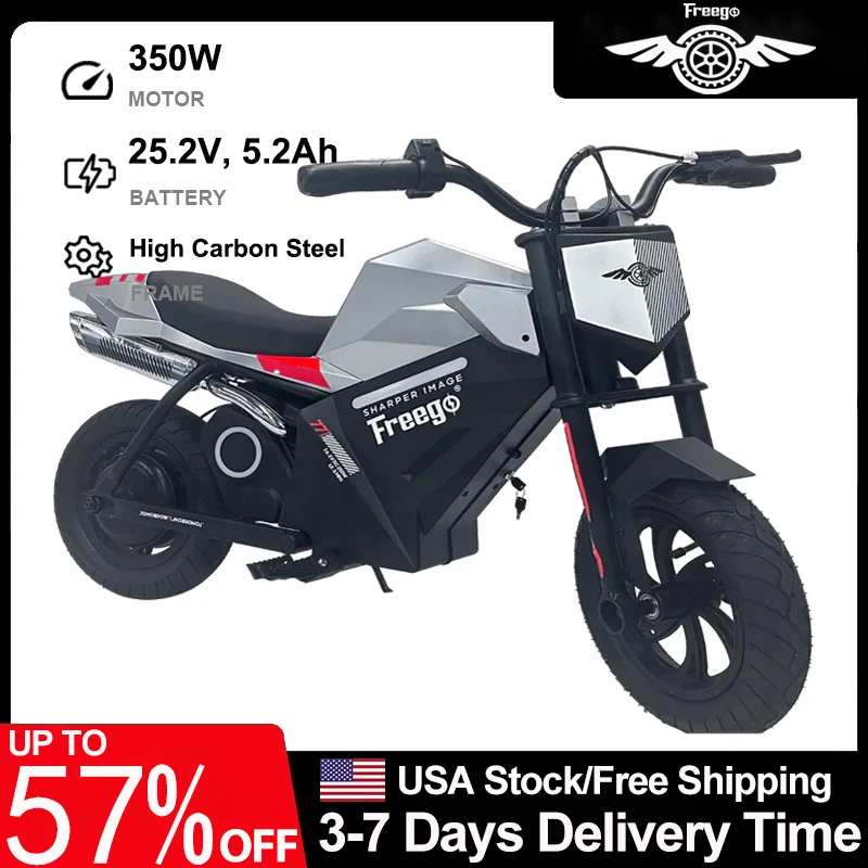 

Freego K1 Kids Electric Dirt Bike Motorcycle with Rear Hub Motor 15.5MPH Speed 10 Miles Range Electric Motorbike for Kids 3-10