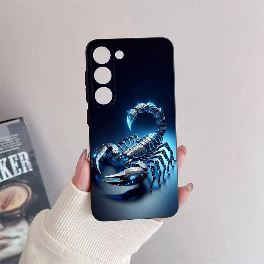 Casing Ponsel Scorpion Cool Animal untuk Samsung Galaxy A73,72,51,53,52,71,22,5G,Note,J7,8,9 Sampul Hitam Lembut