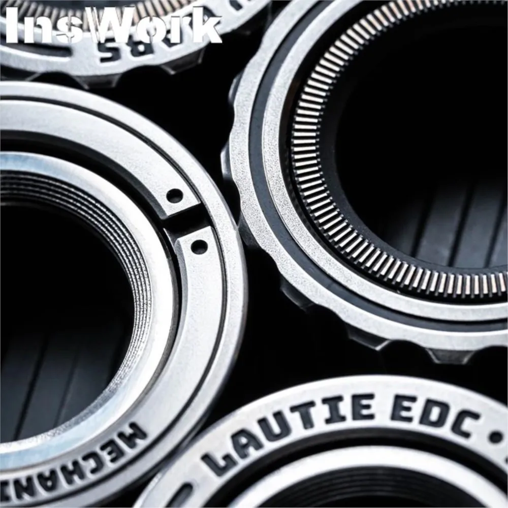LAUTIE Mechanic Ring Paragraph Fidget Spinner Fingertip Gyro Ratchet Magnetic Metal Adult Anti Stress Toy Office Desk EDC