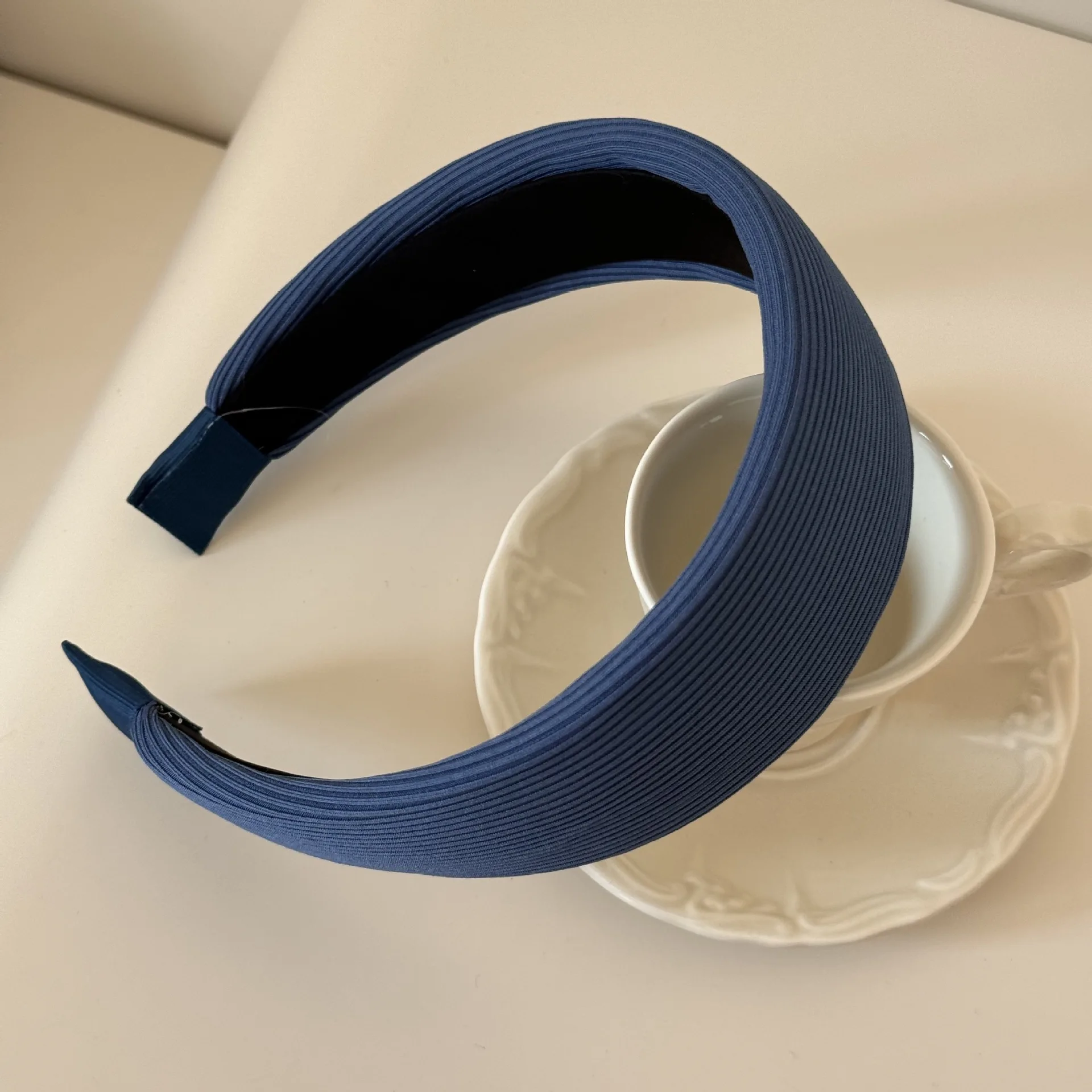 Vintage Gestreiftes Schwamm-Stirnband - 4,5 cm Breit, Vielseitiges Weiches Haarband - Einfarbig, Gesichtsformendes Haaraccessoire Diademas – Detail 21