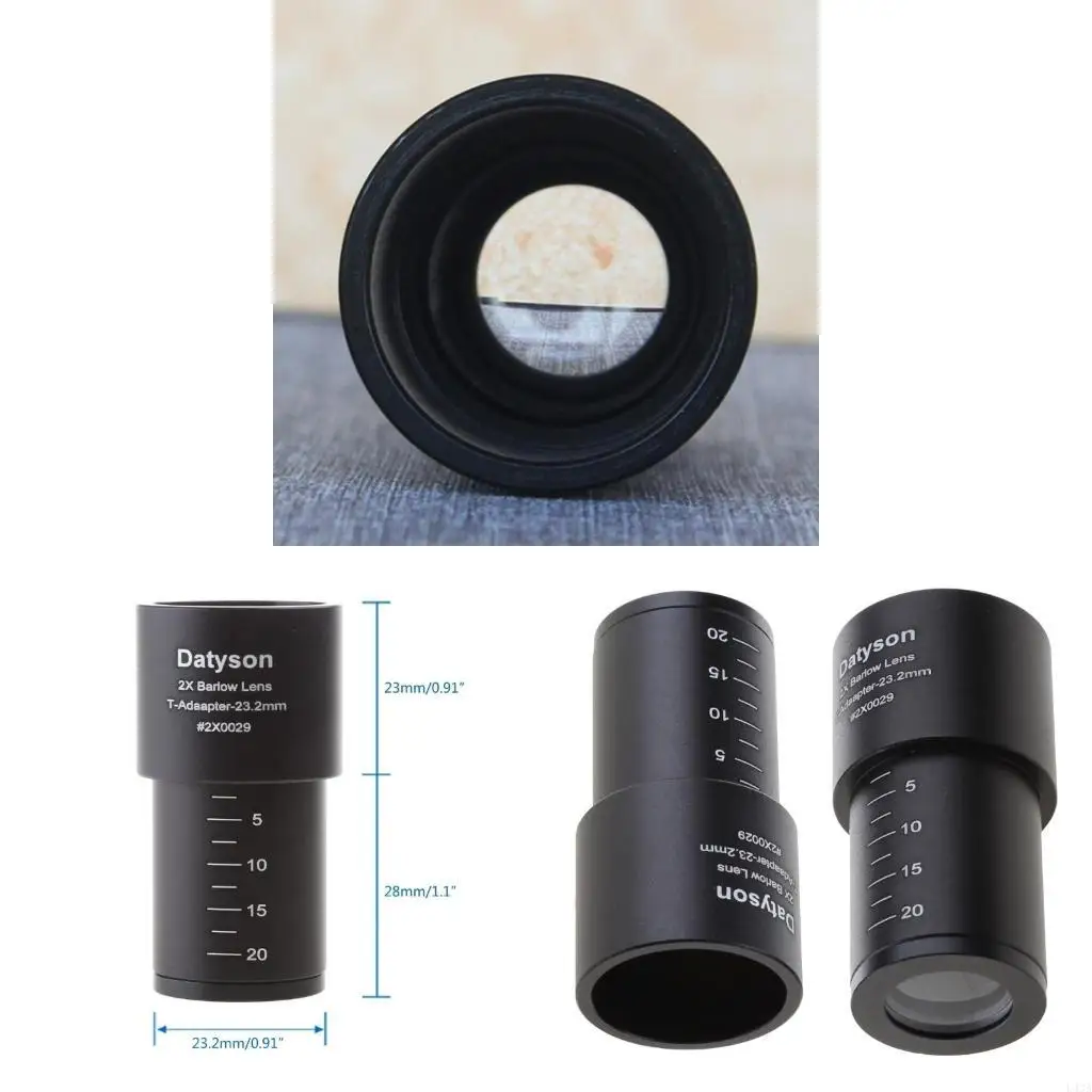 L43A Microscope Accessory Biological Microscope Optical Glass Lens Barlow Lens Black