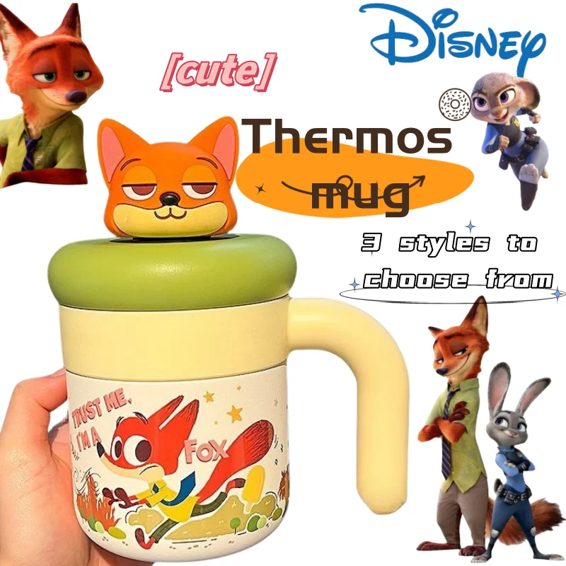 

new Judy Hopps Nick Wilde Cartoon Cute Simple Fashion Fresh New Value Anime Peripherals Student Couple Thermos Mug Birthday Gift