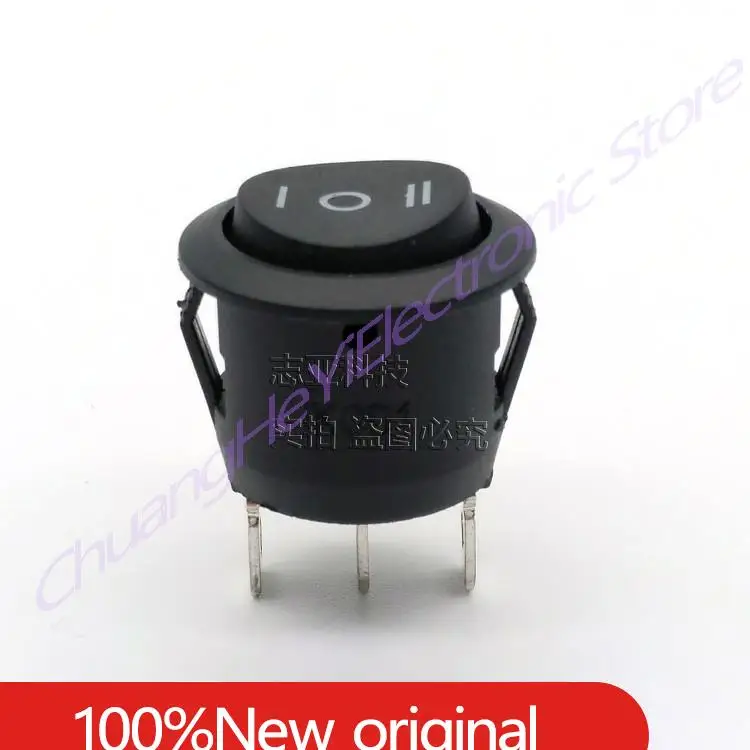 1-10Pcs/Lot Factory Direct Sales Ship Switch 3-gear Round KCD1 3-Pin 6A 250V 10A 125V 23MM Warping Switch