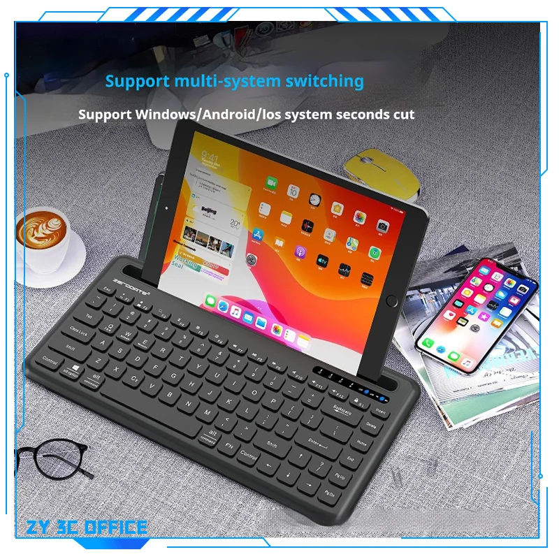 Rechargeable Bluetooth Wireless Keyboard Laptop With Card Slot Phablet General Home Office Mute Business Trip  Convenient