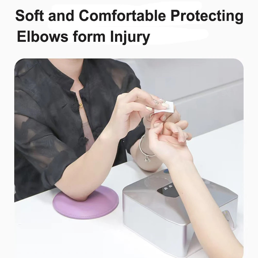 Round Microfiber Leather Elbow Rest Pad Professional Non-Slip Nail Technician Hand Rest Pillow for nail Salon Manicure Elbow Pad view 2