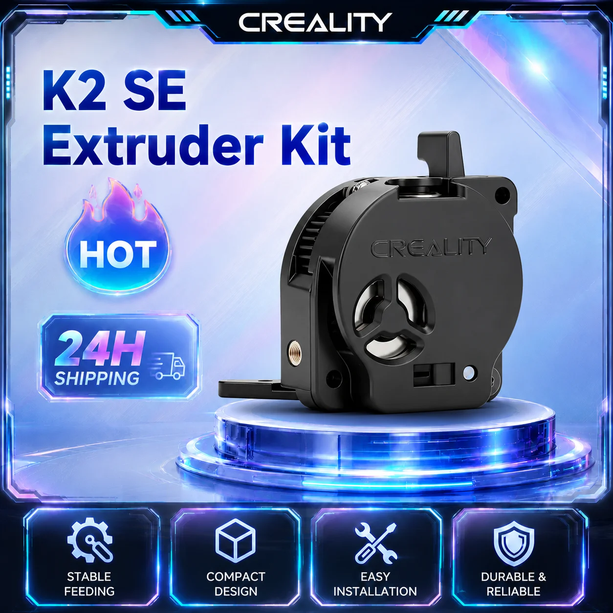 

Creality K2 SE 3d Printer Parts Extruder Kit High Torque 6.25:1 Reduction Ratio Dual Gear High Hardness and Wear-resistant Gears