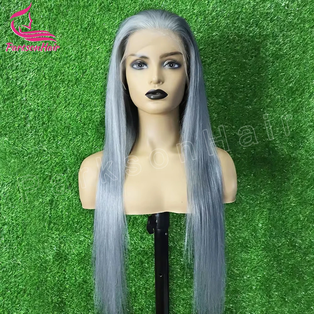 Silver Grey Bone Straight Lace Front Wigs 13x4 13x6 HD Lace Frontal Human Hair Wig Brazilian 613 Colored Hair For Black Women image 3