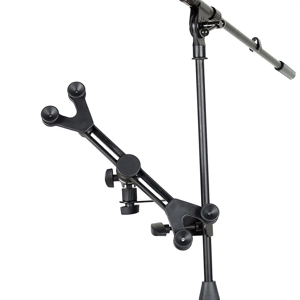 Suporte, Clamp p/ Fixar Tablet (7" a 14 ") Ipad Pro, Samsung Galaxy Tab/Smartphone Iphone em Pedestal Tripé p/ Microfone