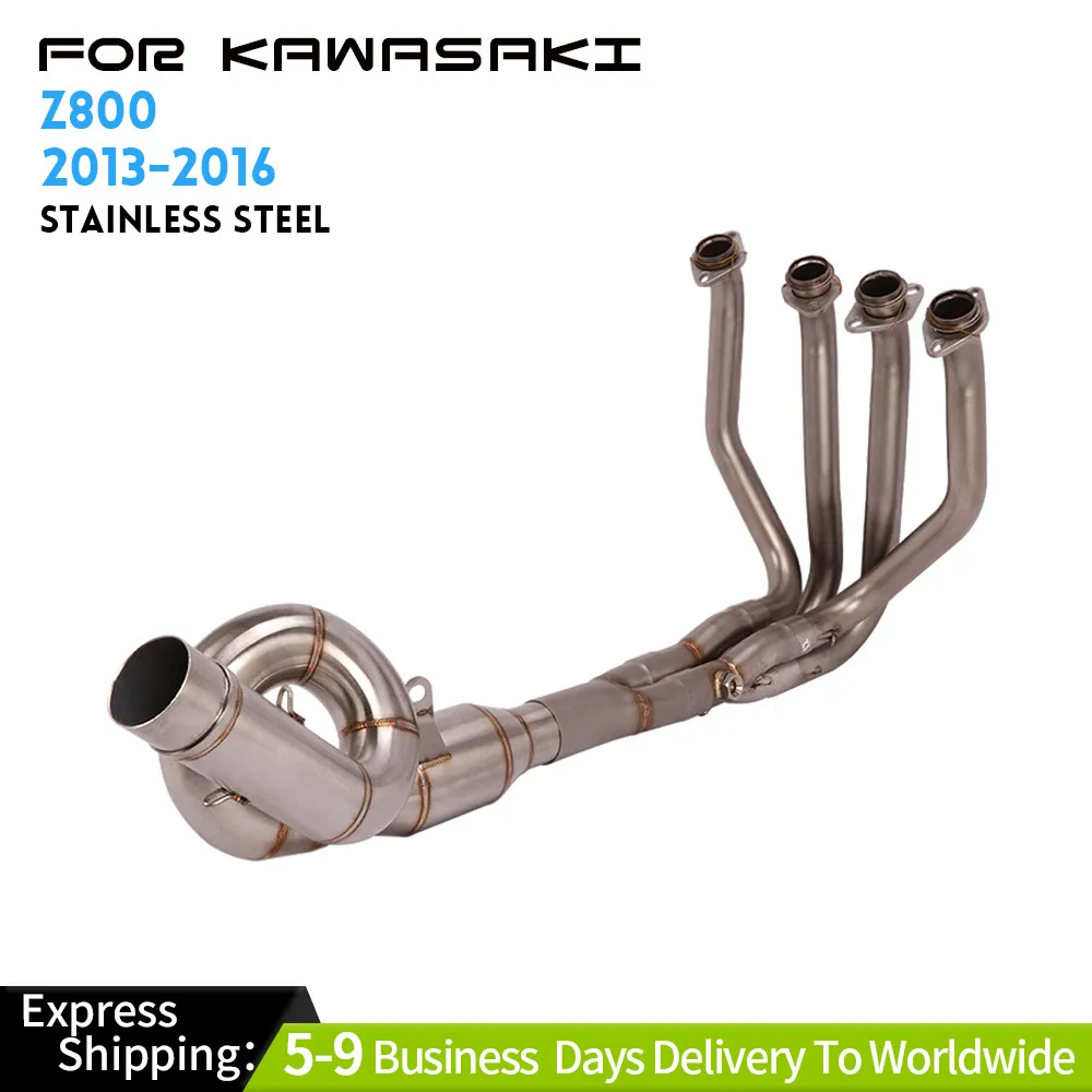 

Motorcycle Exhaust Front Headers Loop Connected Pipe For Kawasaki Z800 2013-2016 Exhaust Systems Exhausts Pipes