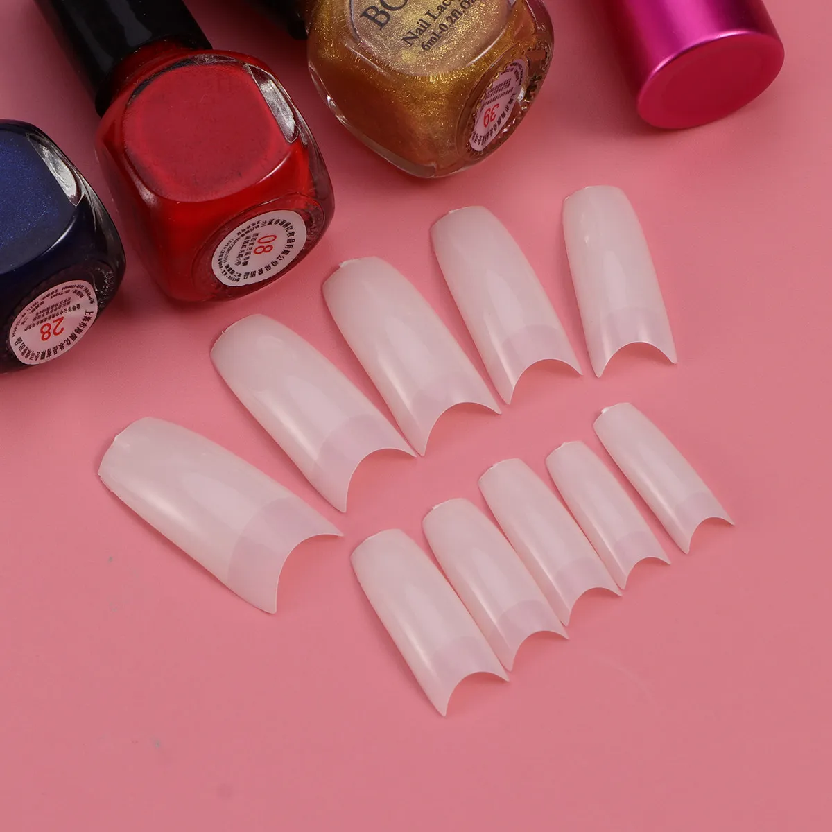 

500 шт. французских искусственных ногтей натурального цвета, полноразмерные накладные типсы для профессионального использования, DIY, для свадеб, Хэллоуина и вечеринок