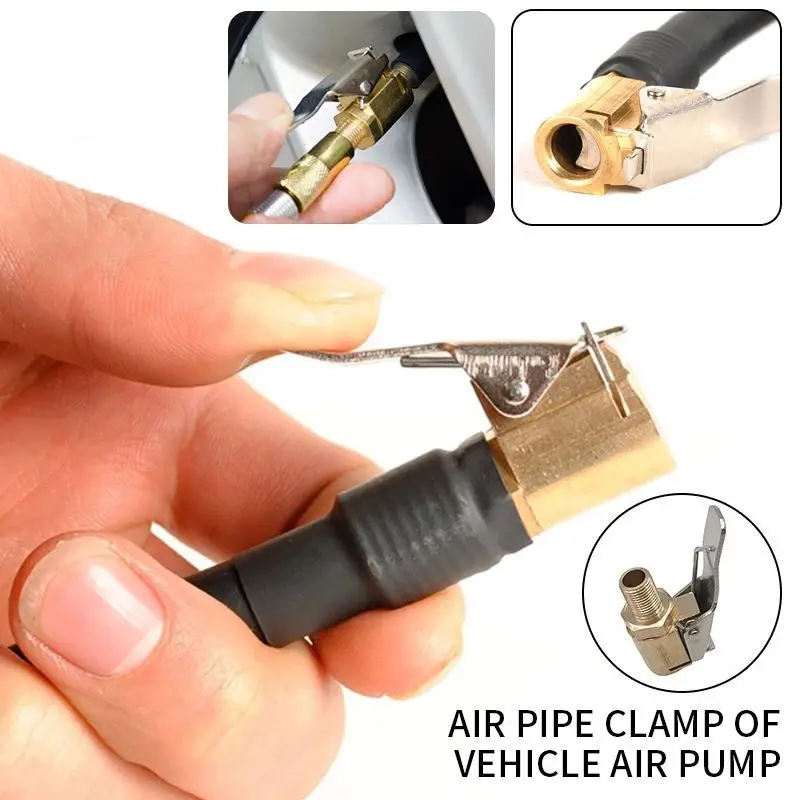 6mm 8mm Car Truck Tire Air Pump Chuck Tyre Wheel Valve Air Compressor Inflatable Pump Valve Connector Clip-on Adapter Car Brass