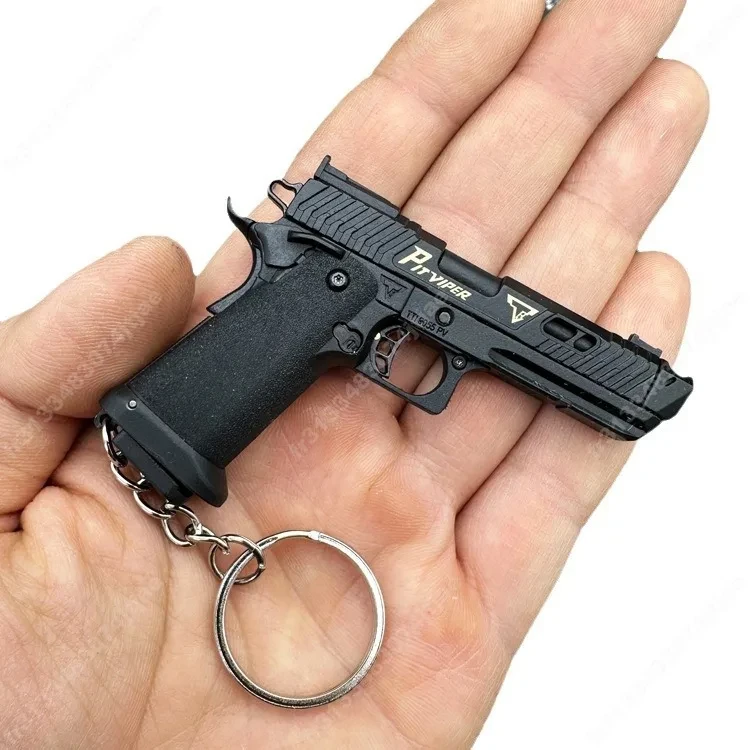 G17 G34 TTI VIPER Pistol Model Mini Toy Gun Keychain 1:3 Alloy Empire  Weapon Shell Ejection Free Assembly With Box Boys Gift