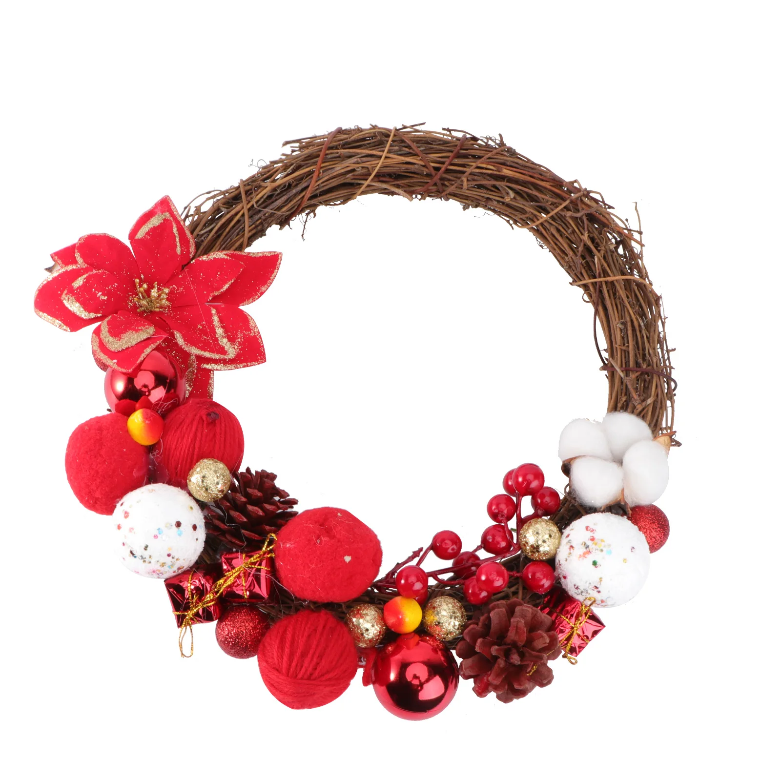 

3 Pcs Dried Garland Decoration Christmas DIY Crafts Twig Natural Vine Xmas Hanging Rattan Wreath Decorative Wood